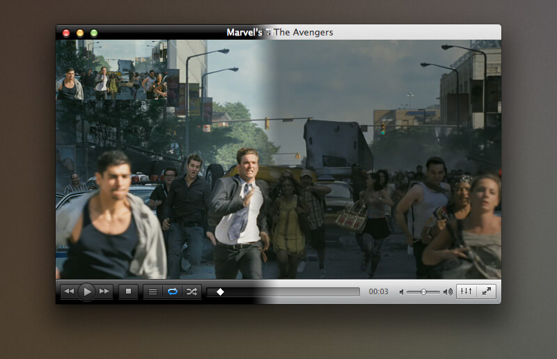 VLC Media Player interface on macOS